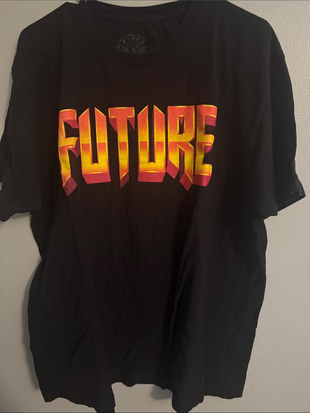 Black concert Tee with 'FUTURE' Sunset Print